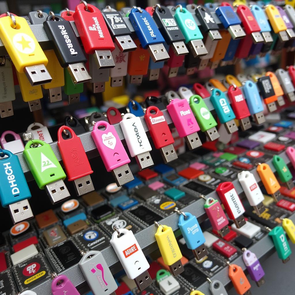 USB flash drives on display