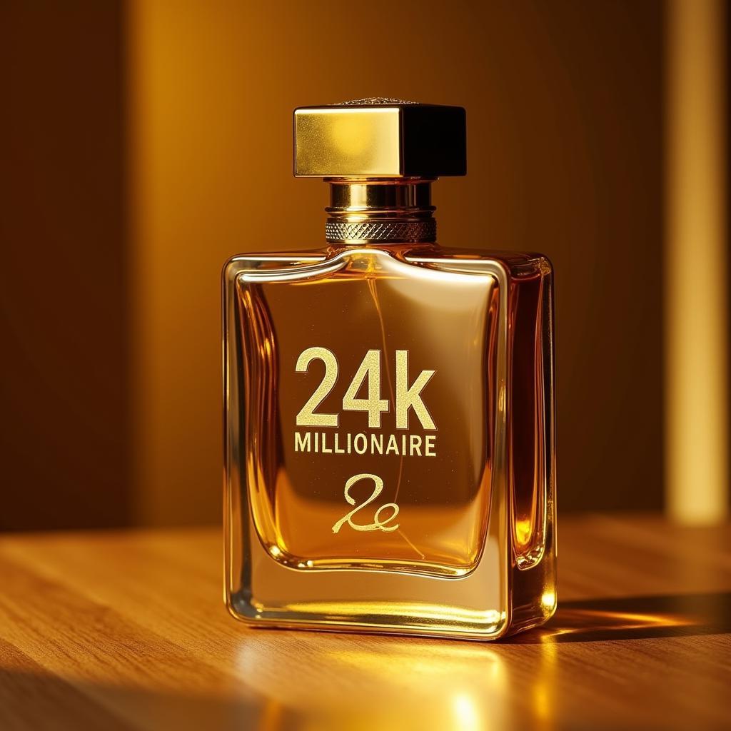 Golden bottle of 24k Millionaire perfume