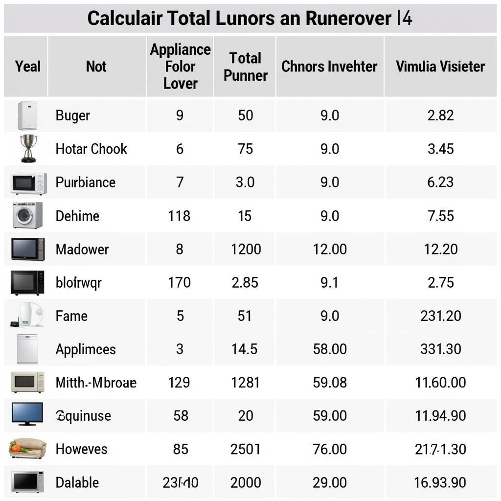 Appliance Wattage Chart