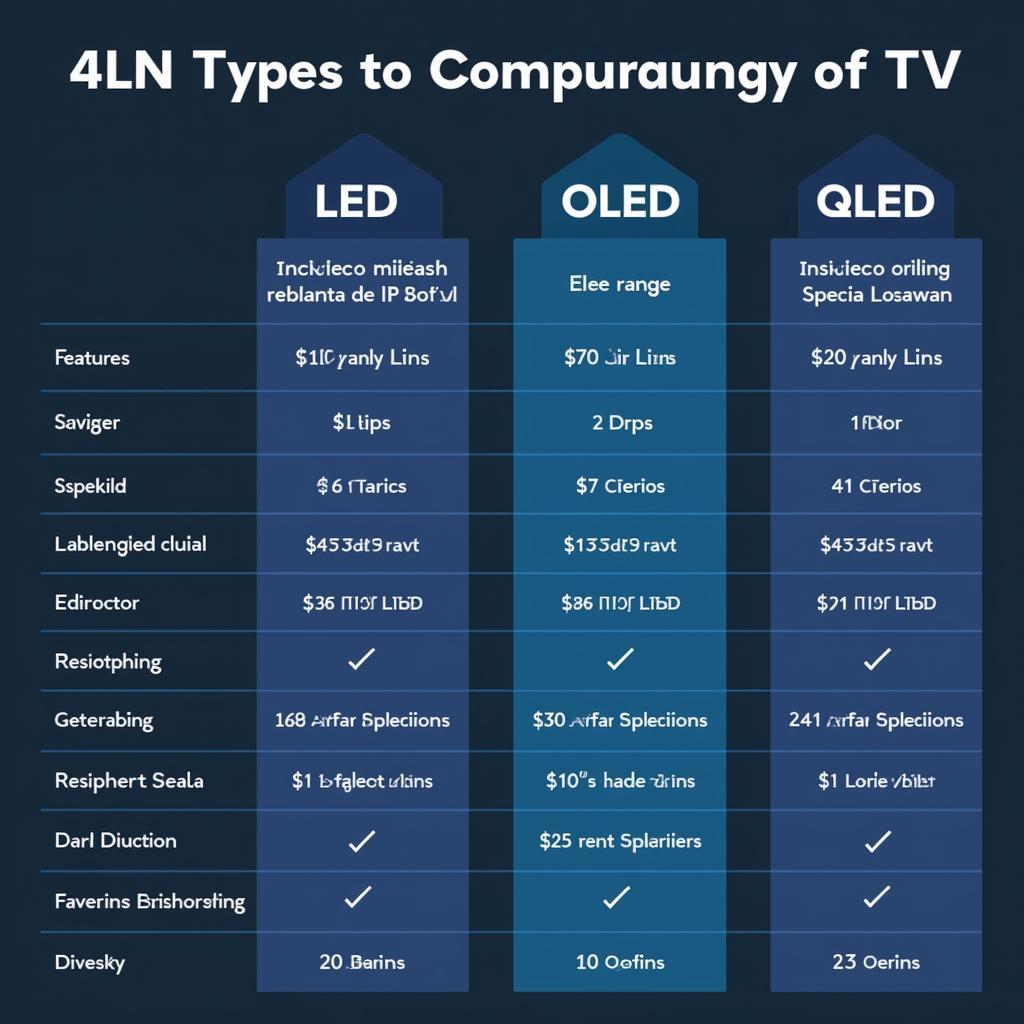 4K TV Comparison Chart