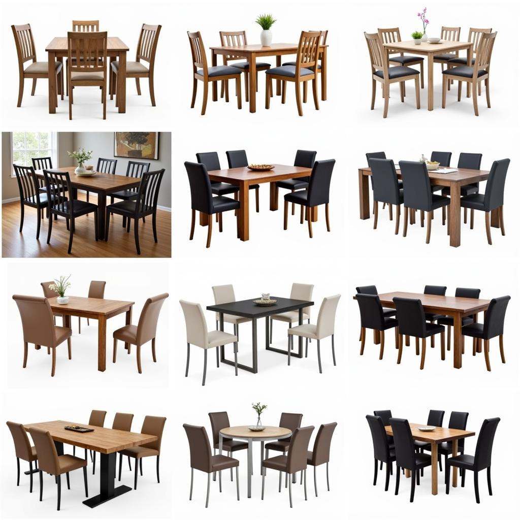 Various styles of 6-seater dining tables available in Pakistan