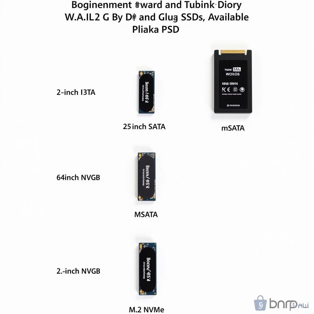 Various form factors of 64GB SSDs