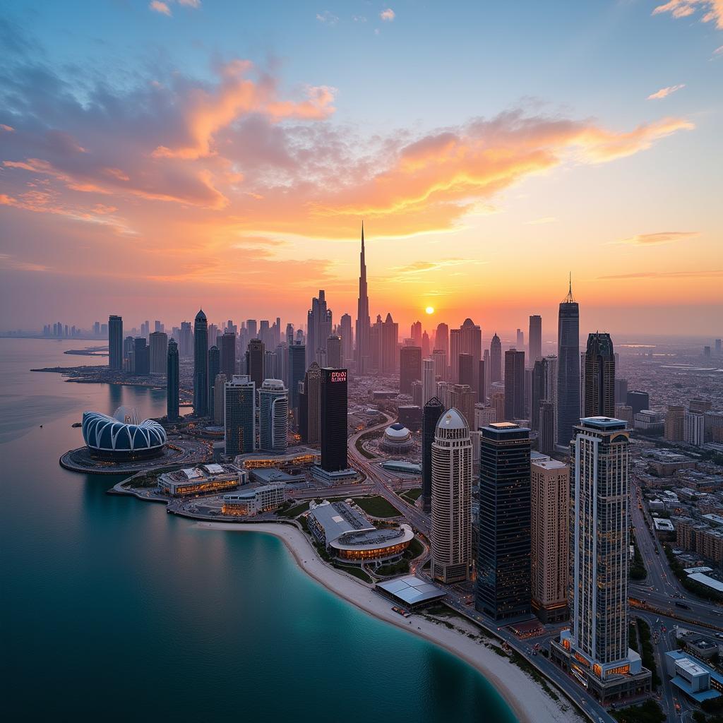 Abu Dhabi Skyline at Sunset