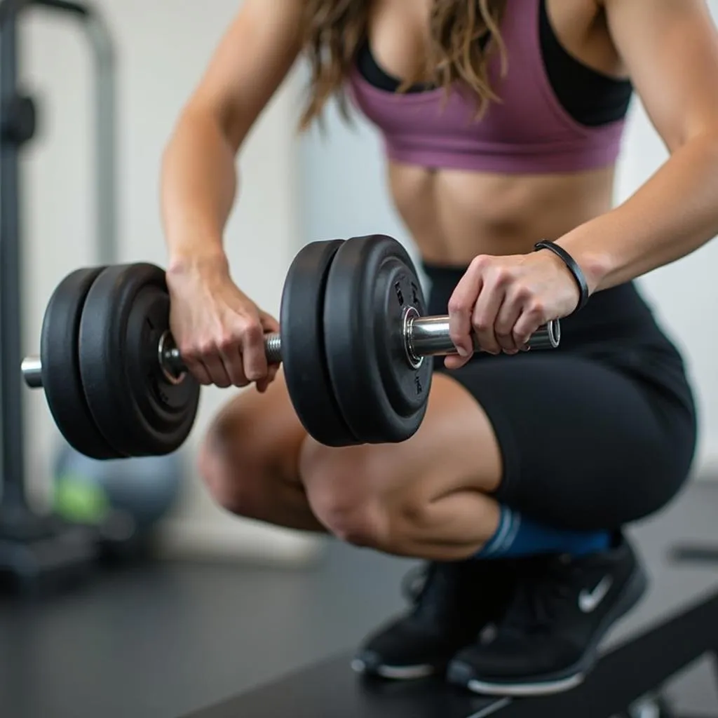 Adjustable Dumbbells in Workout Space