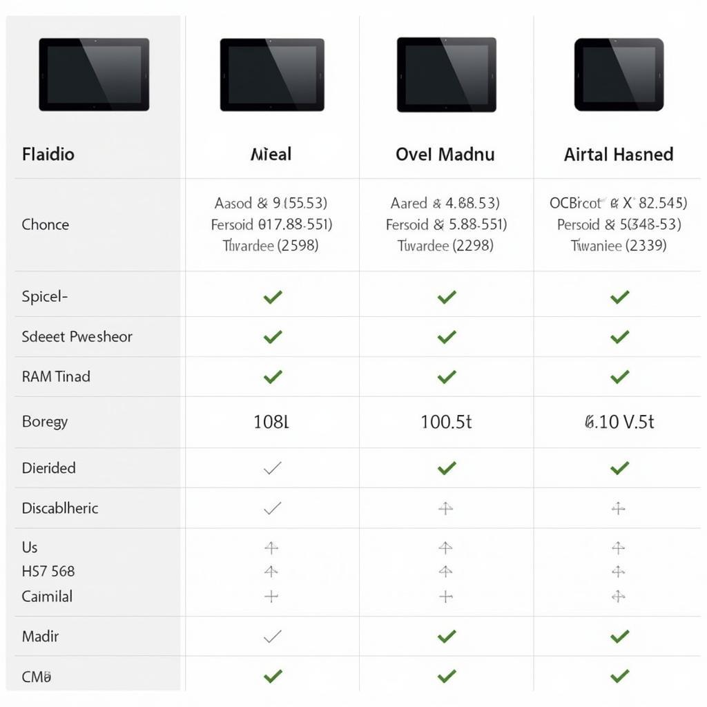 Airtal Tablet Models Comparison Chart