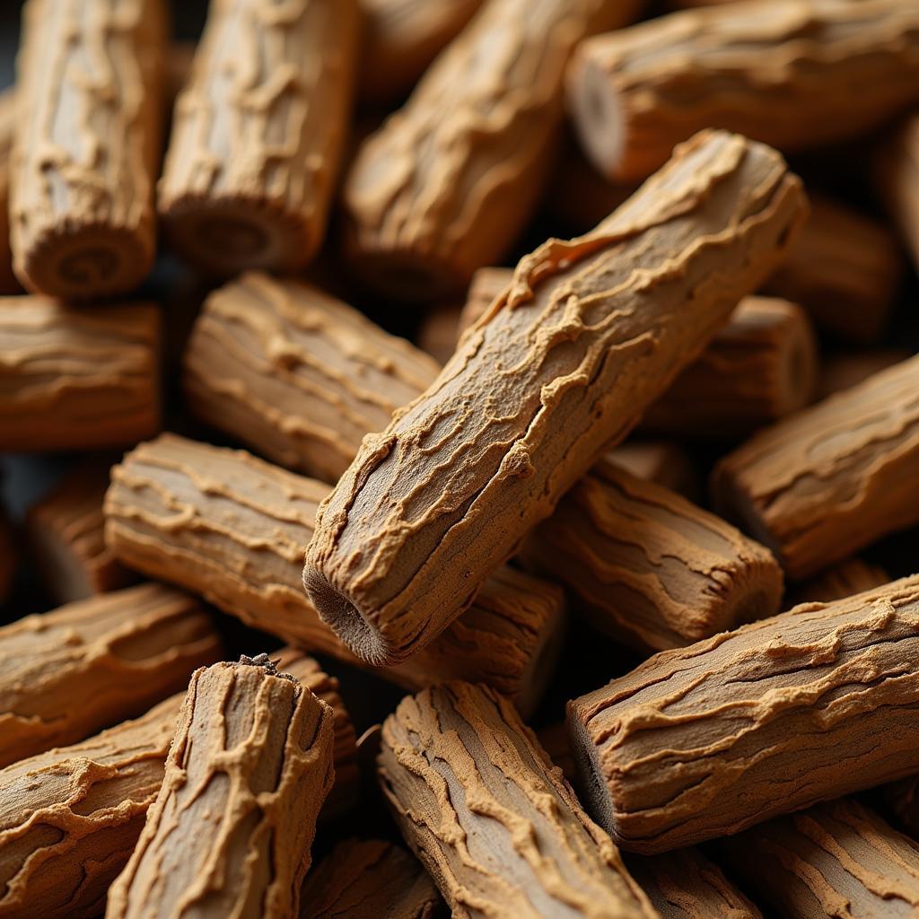 Close-up of Dried Akarkara Root