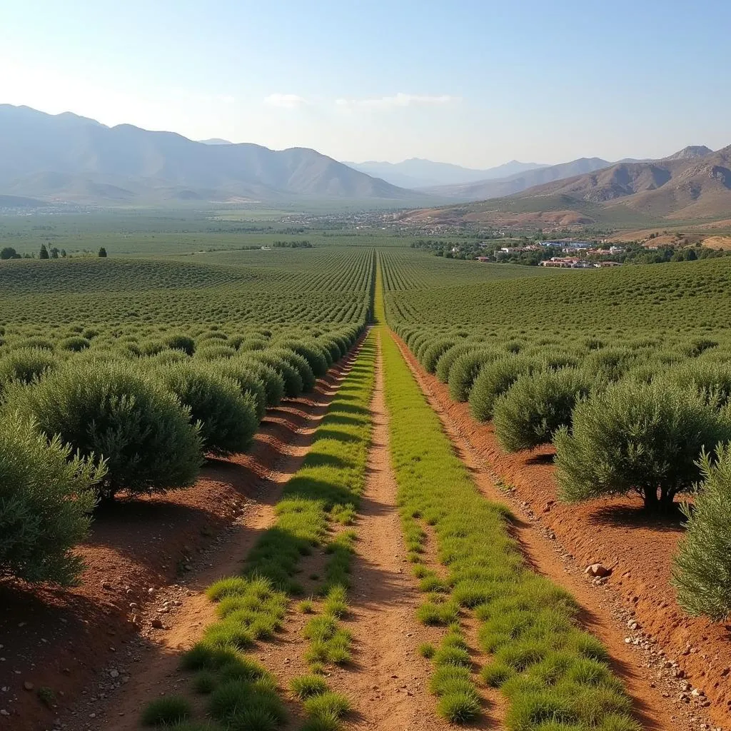 Olive trees in Al Jouf region