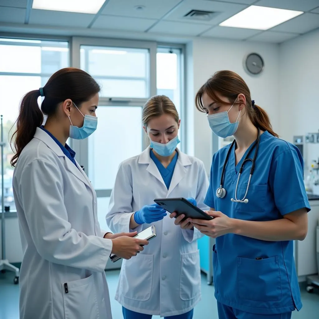 Team of Allied Health Professionals Collaborating in a Hospital Setting