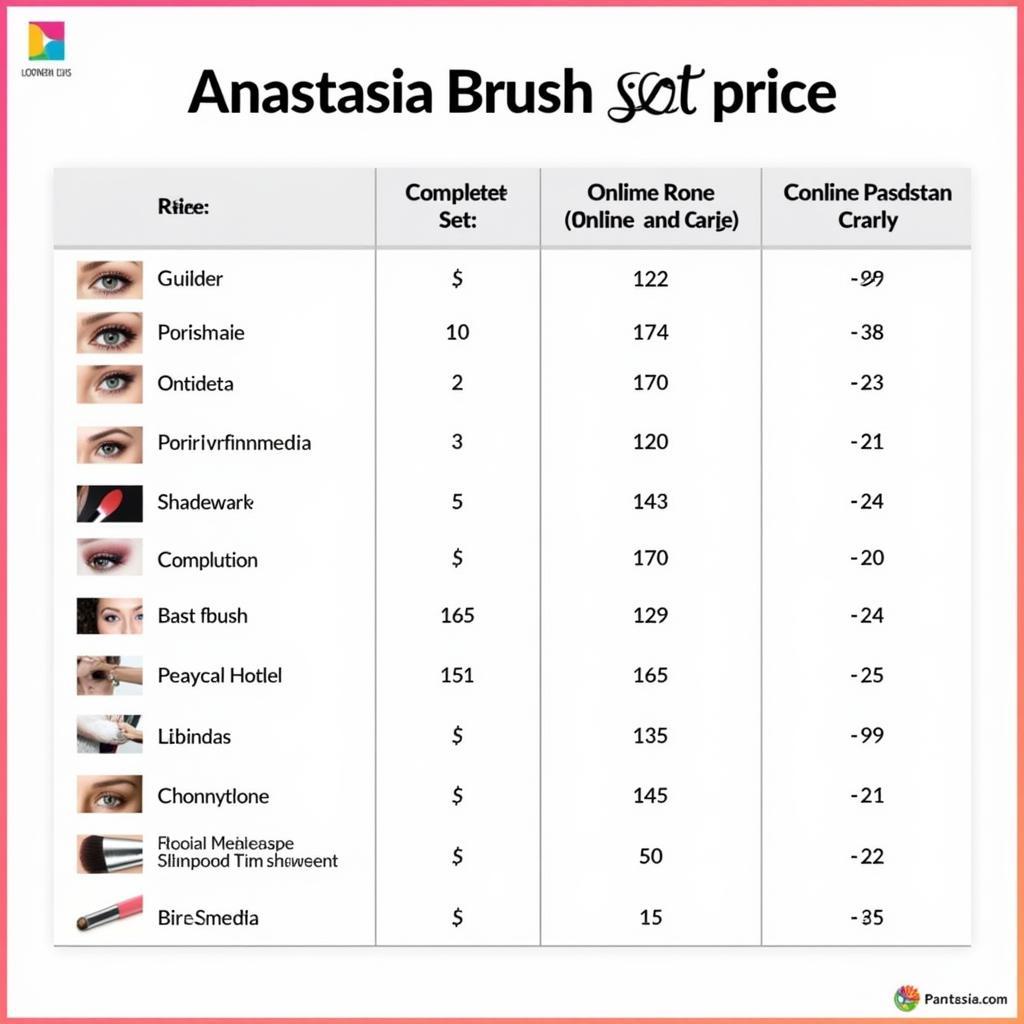 Anastasia Brush Set Price Comparison in Pakistan