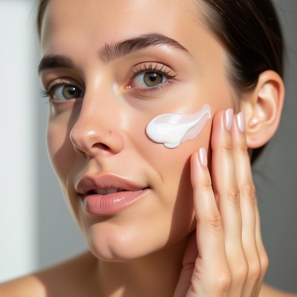 Applying Retinol Cream