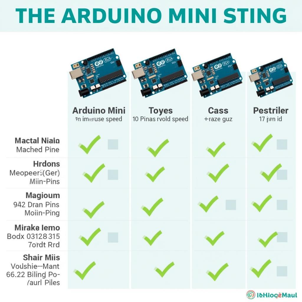 Arduino Mini Models Comparison Chart