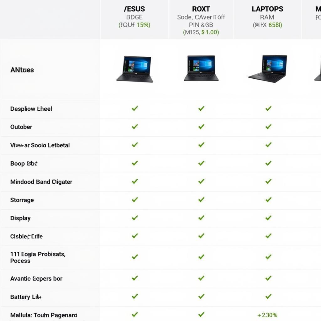 Comparing Asus Laptop Specifications