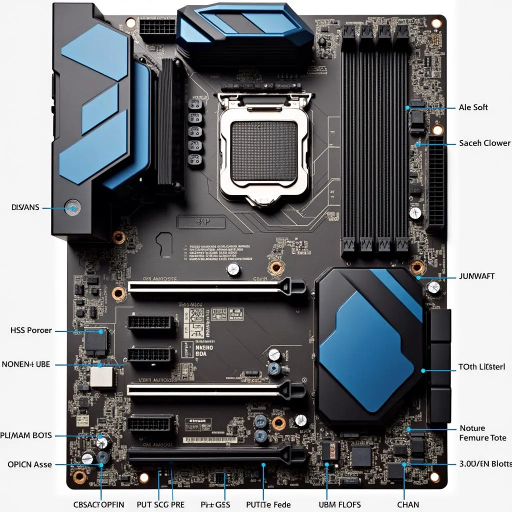 B350 motherboard with highlighted features