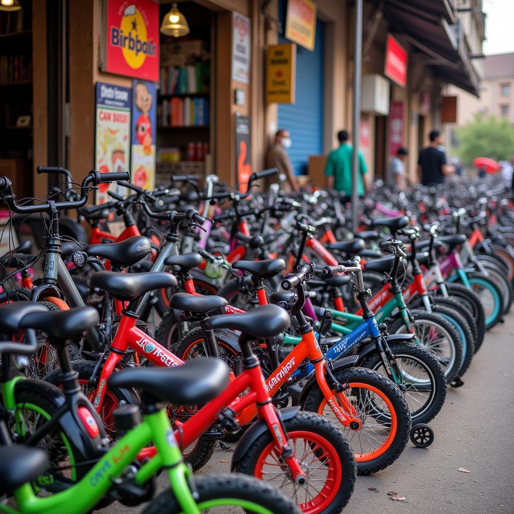 Baby Bicycles in a Pakistani Market