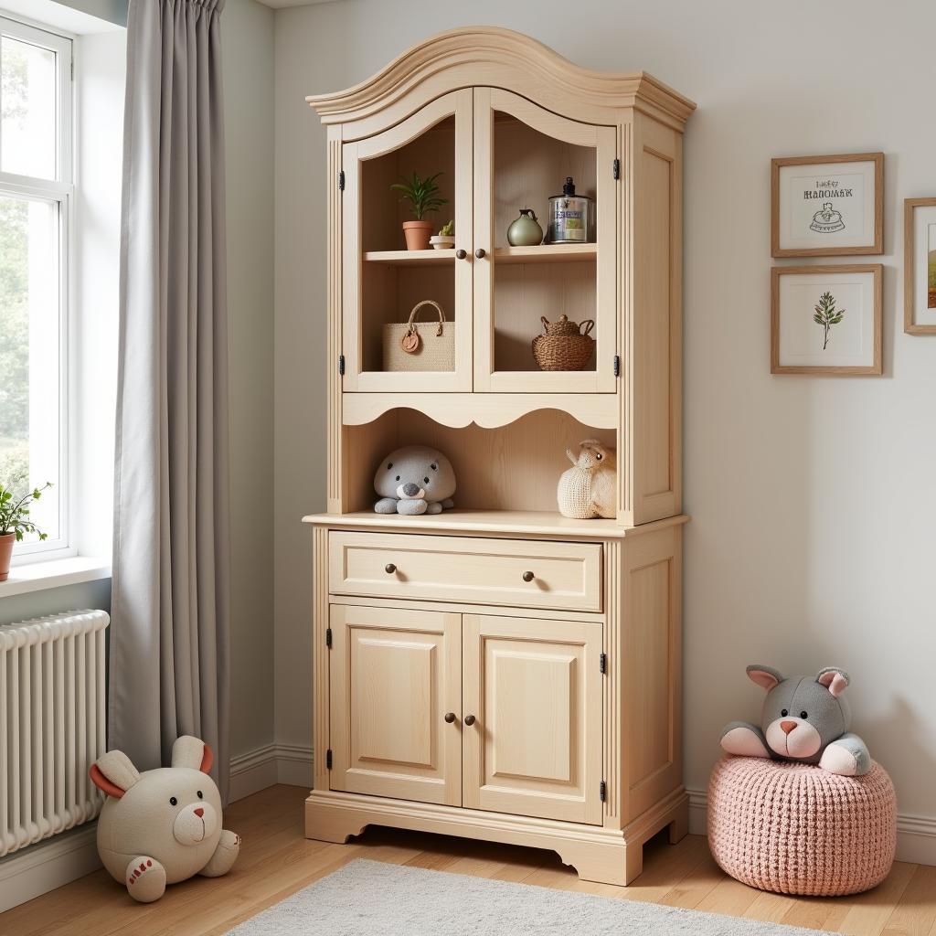 Baby Wooden Cupboard in a Nursery Setting