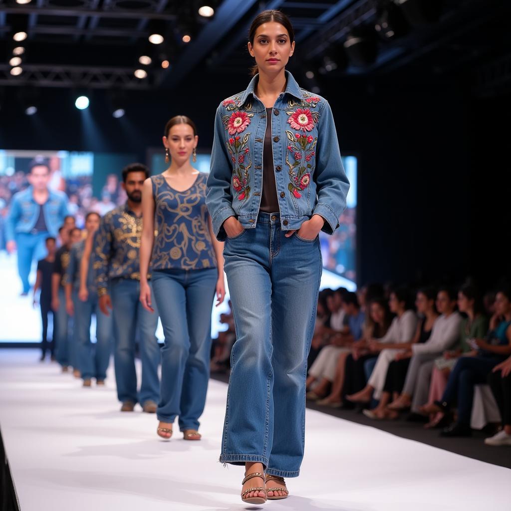 Baggy jeans on a Pakistani runway