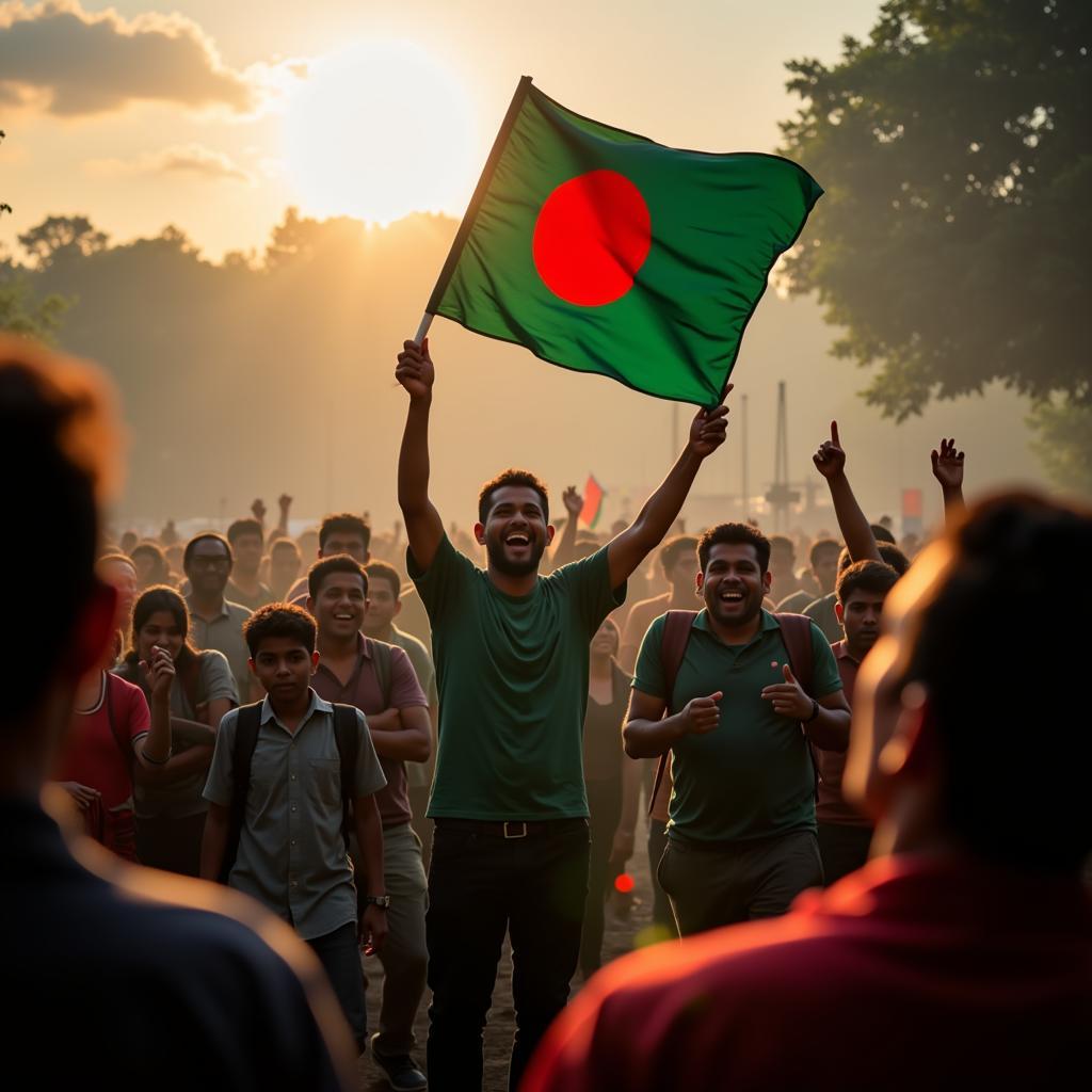 Bangladeshi People Celebrating Independence