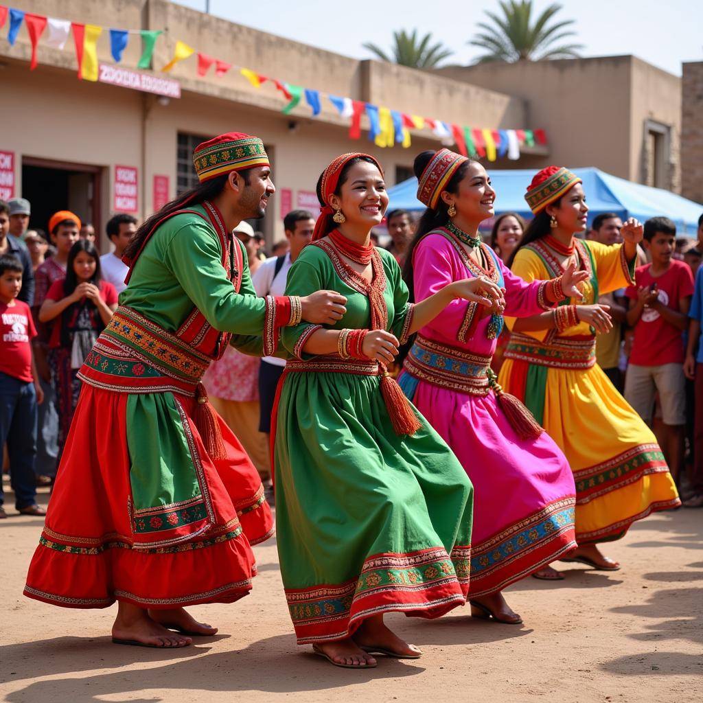 Traditional dancers at a festival in Barkhan