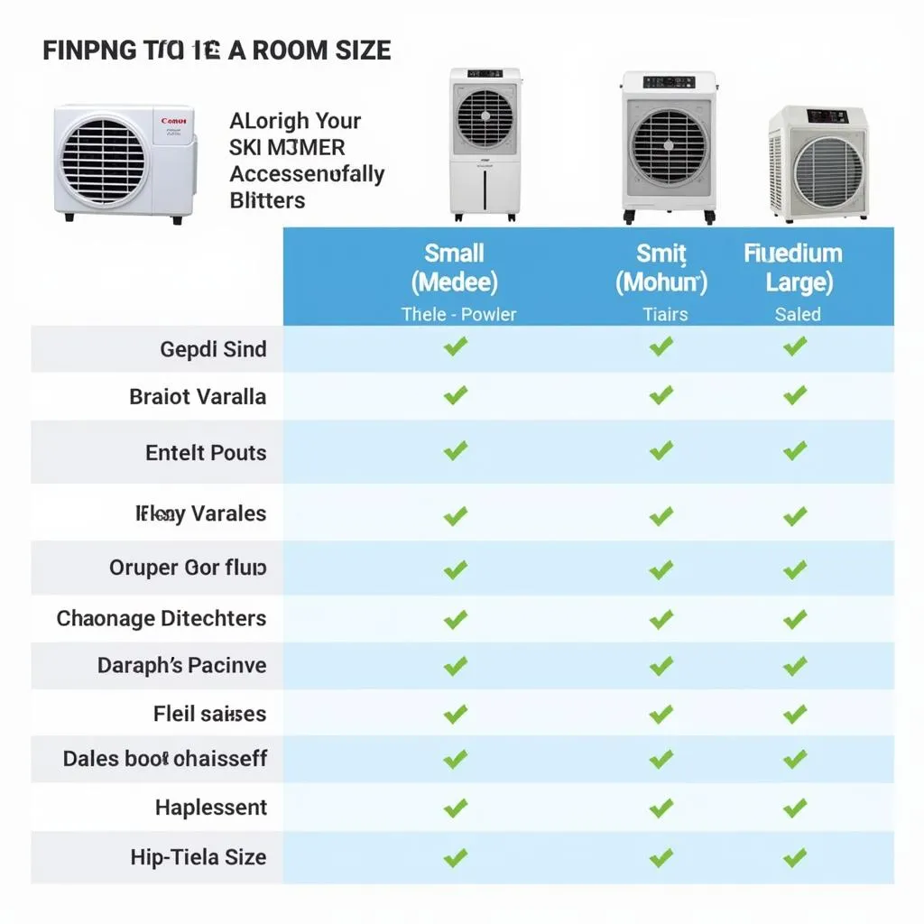 Comparison of Canon Air Cooler Models for Different Room Sizes