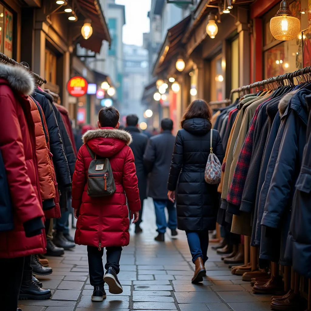 Shopping for coats in Pakistan