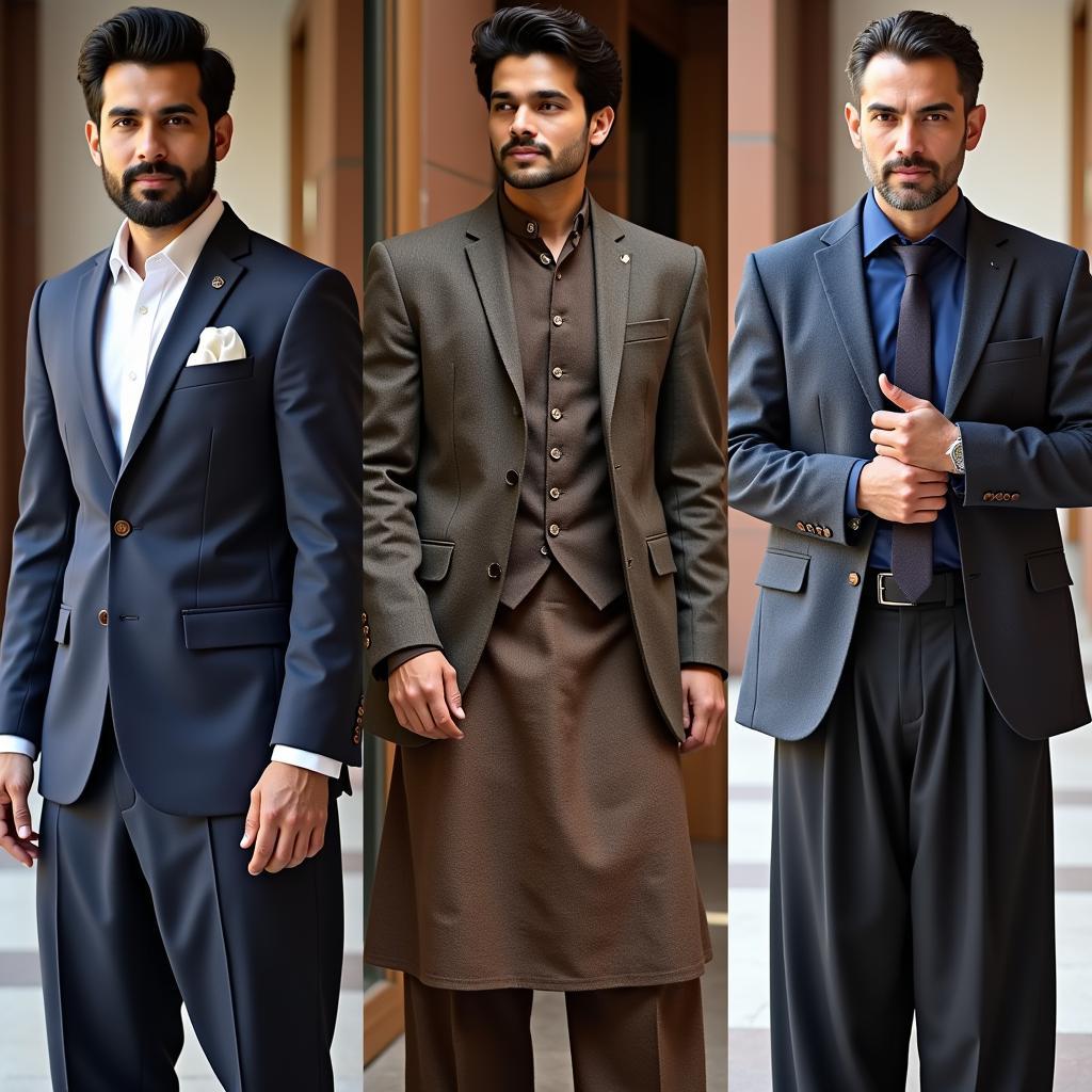 Pakistani men sporting stylish cufflinks with traditional and contemporary attire