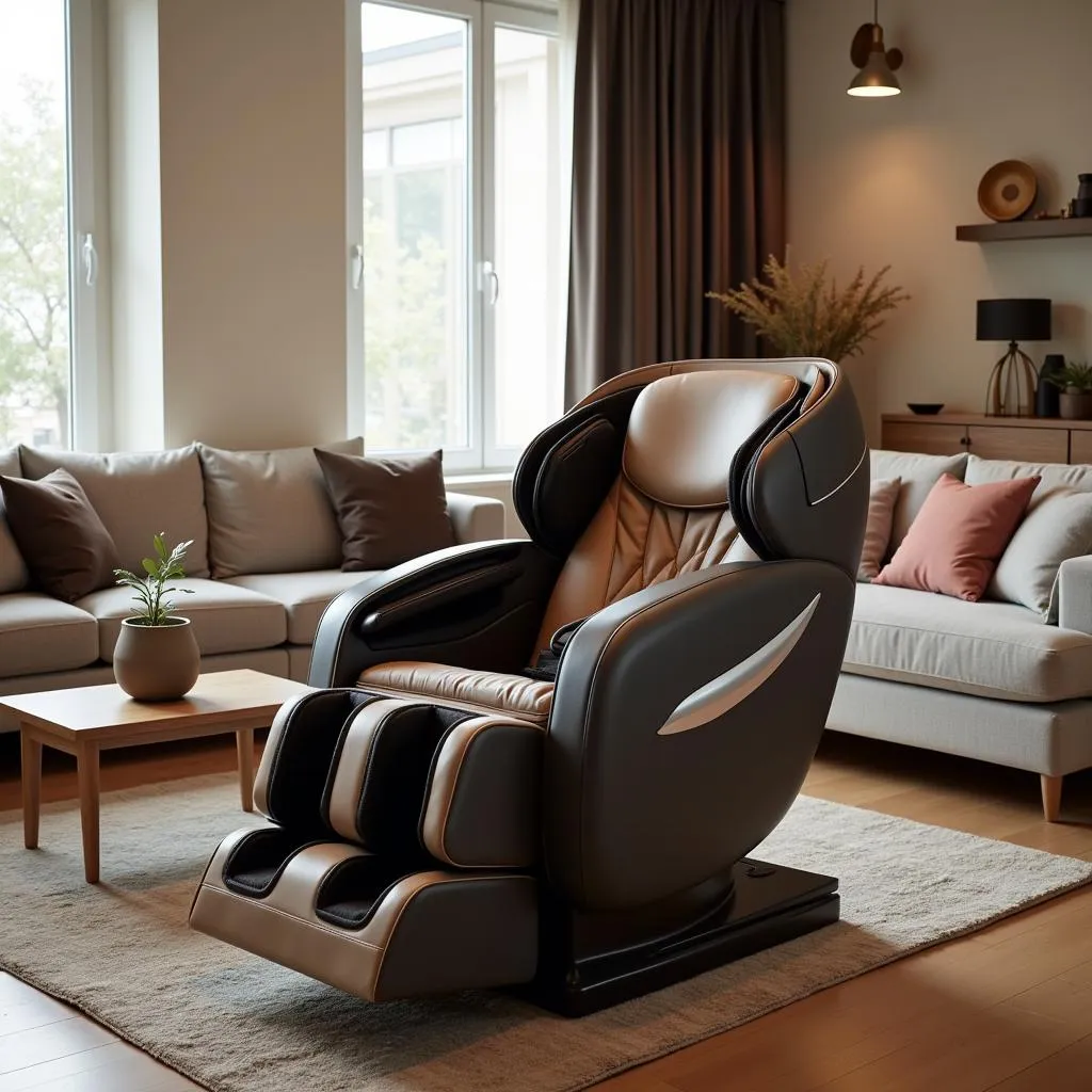 Modern massage chair in a Pakistani living room