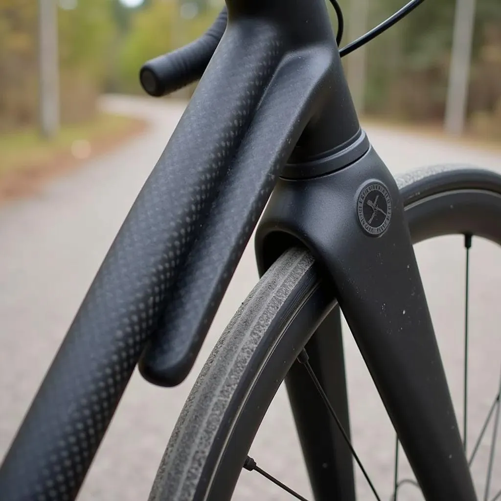 Bicycle parts made of different materials like steel and carbon fiber