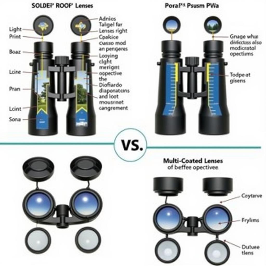 Binoculars prism types and coatings: Porro and Roof prism designs with multi-coated lenses