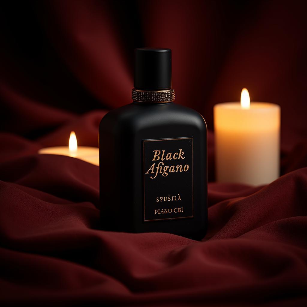 Black Afgano perfume bottle in a luxurious setting