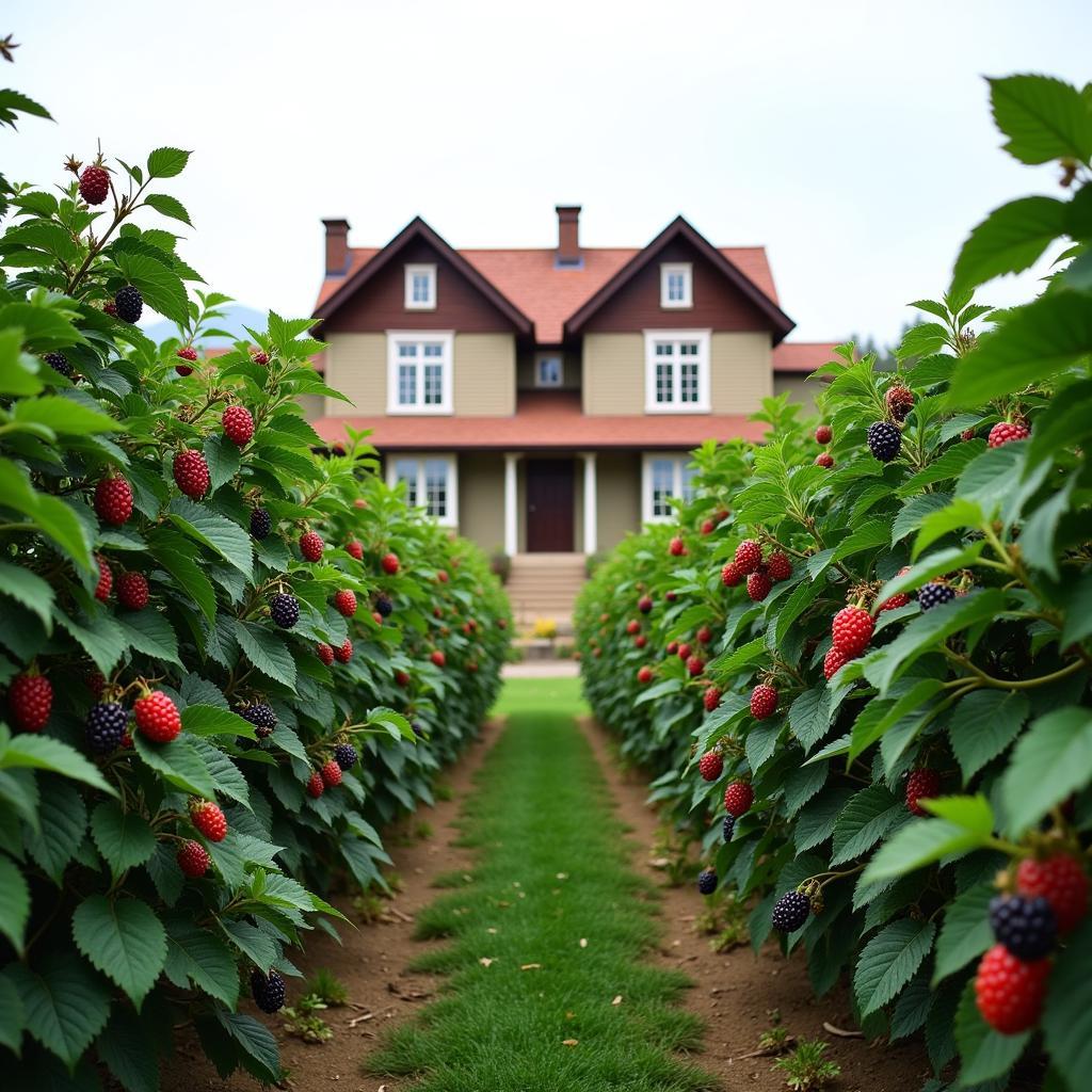 Blackberry cultivation in a Pakistani farm