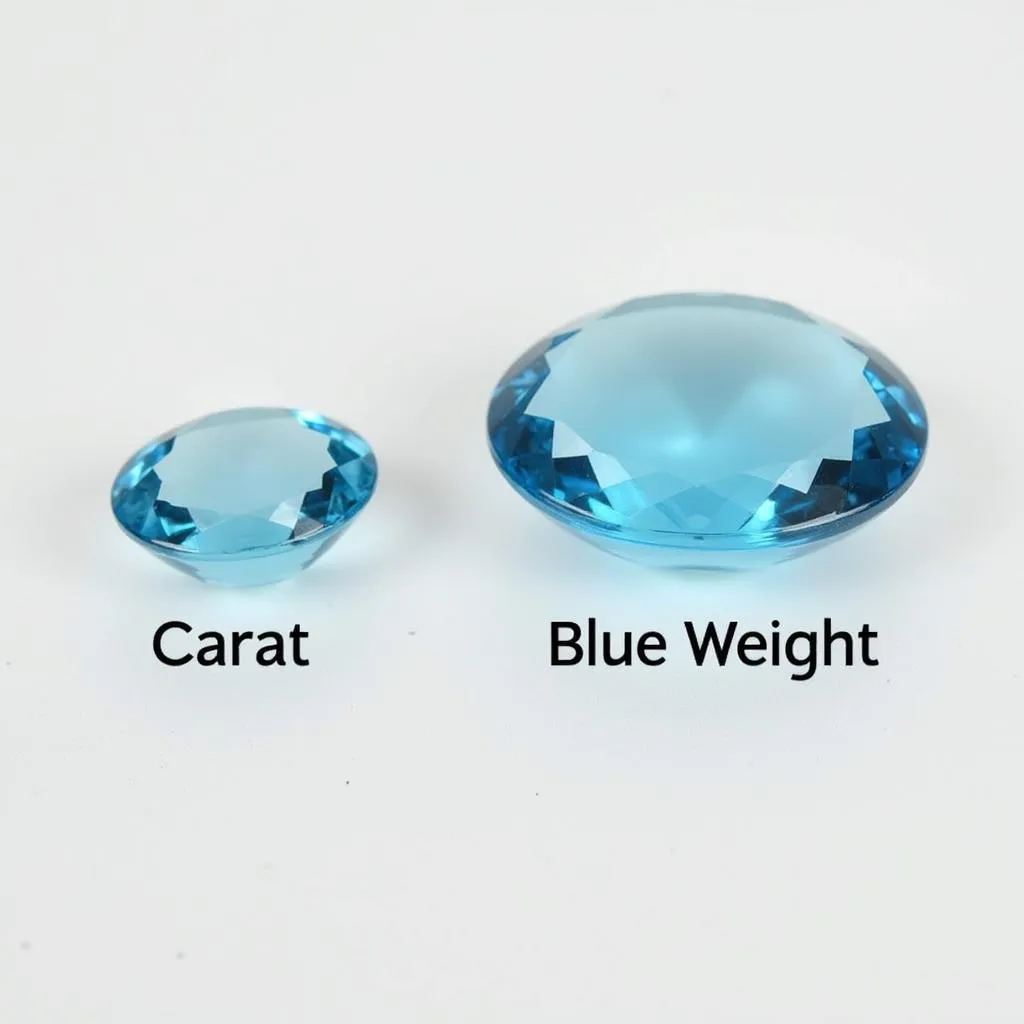 Blue Topaz Carat Size Comparison