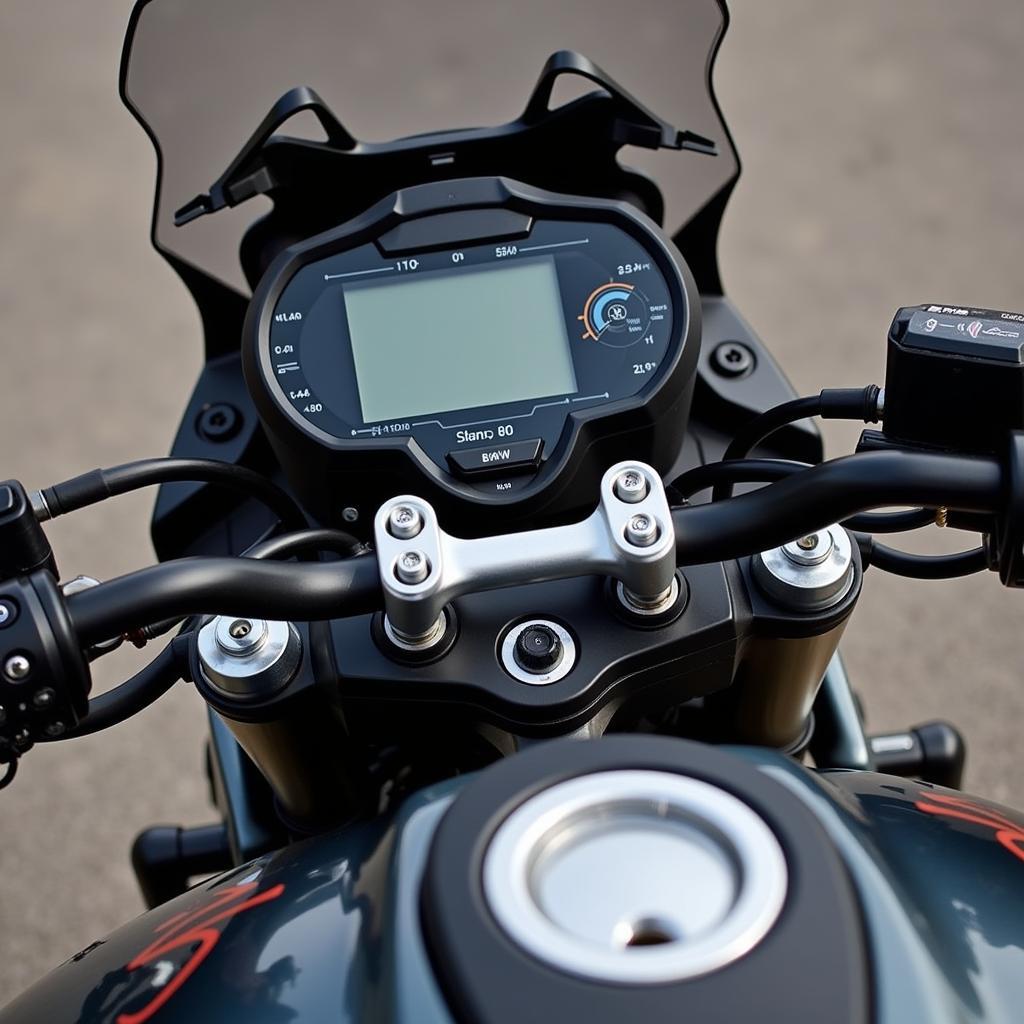 Close-up of BMW R 1250 GS dashboard and features