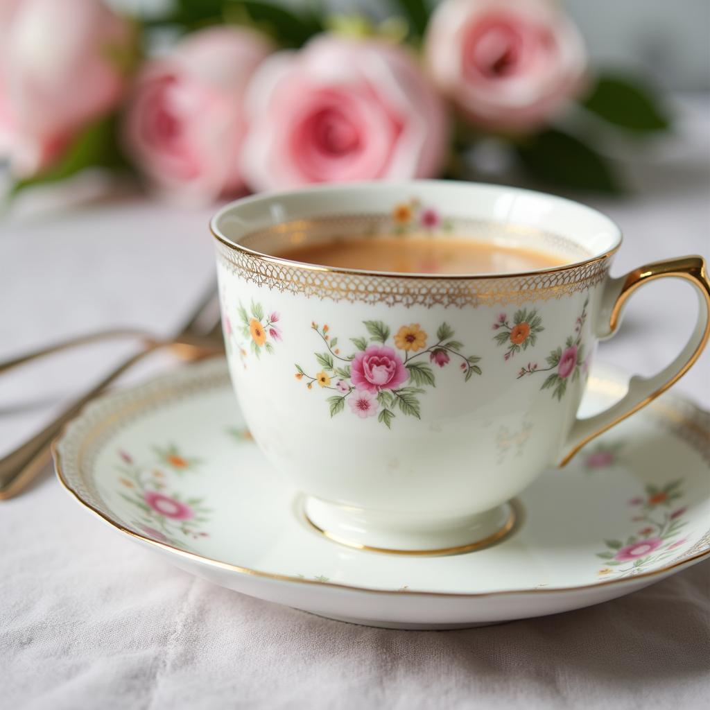 Elegant Bone China Cup and Saucer Set