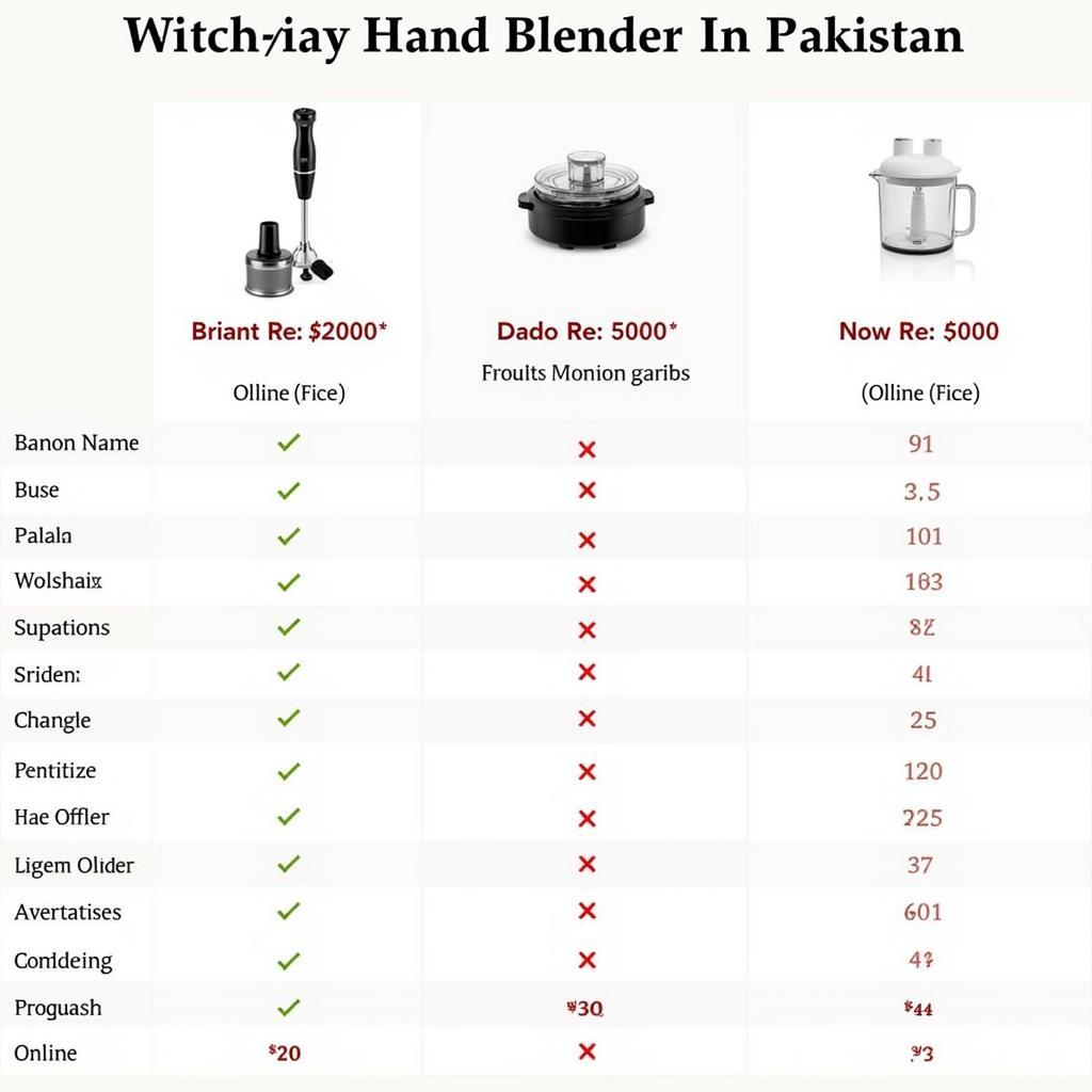 Braun Hand Blender Price Comparison Chart