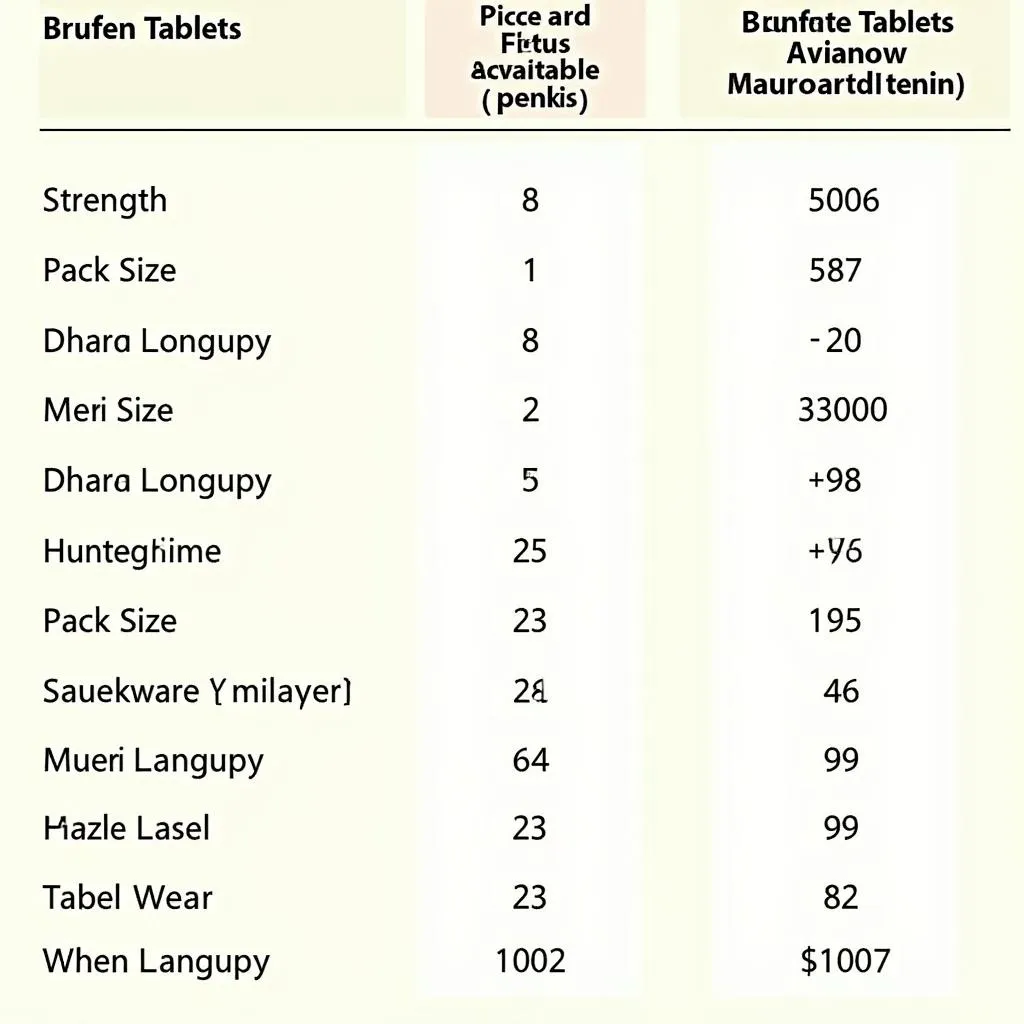 Brufen tablet price list