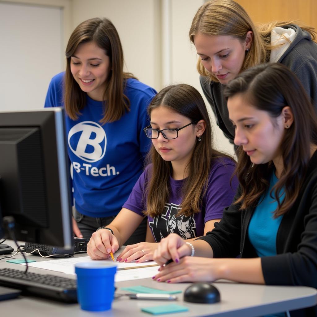 BTech Students Working on a Project