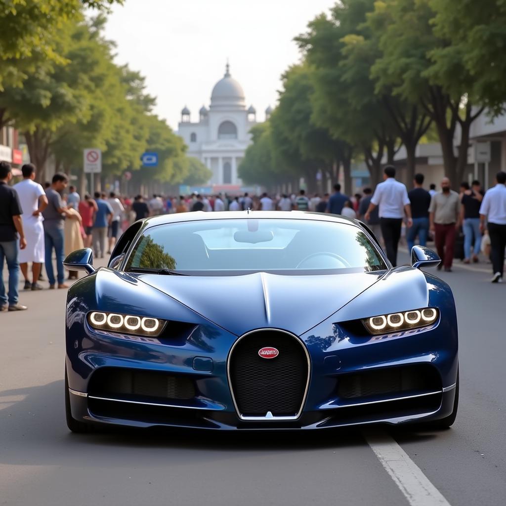 Bugatti cruising on Pakistani Roads