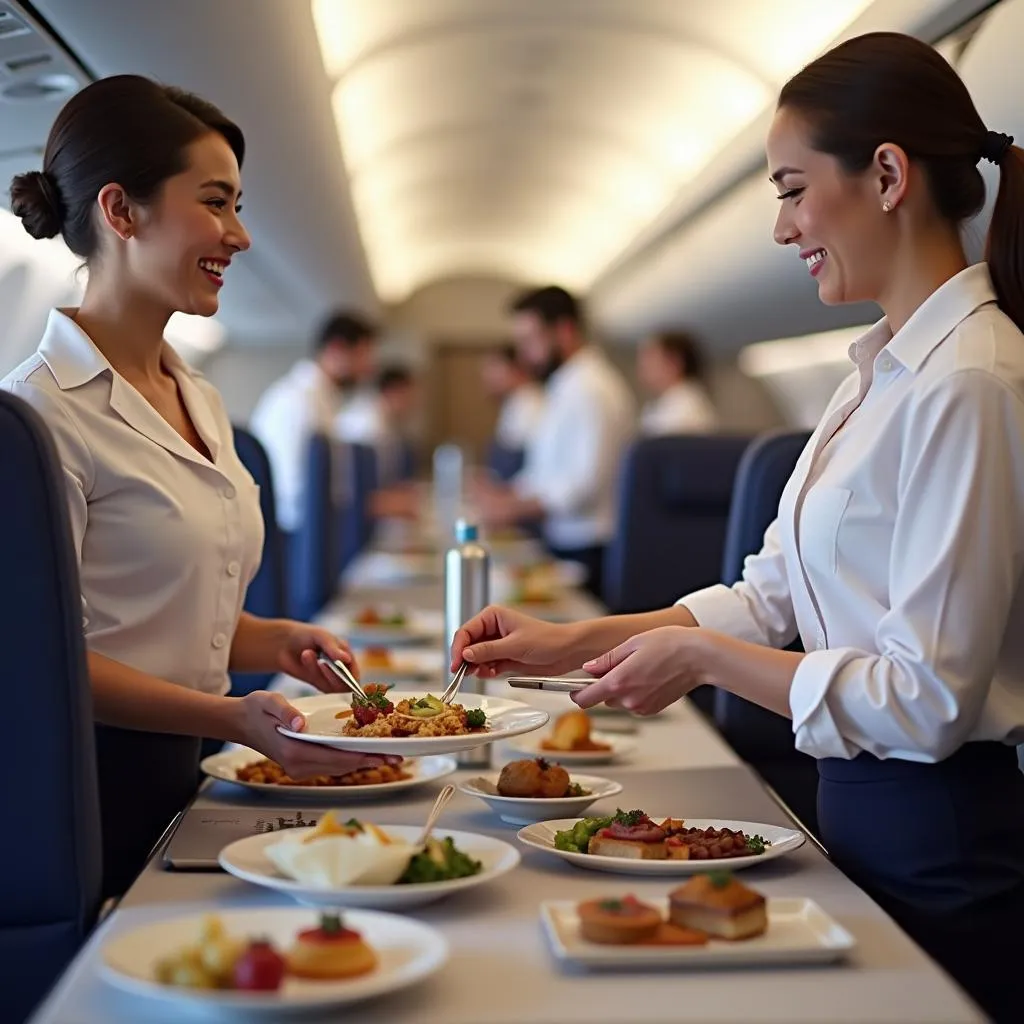 Attentive Attendants in Business Class Train in Pakistan