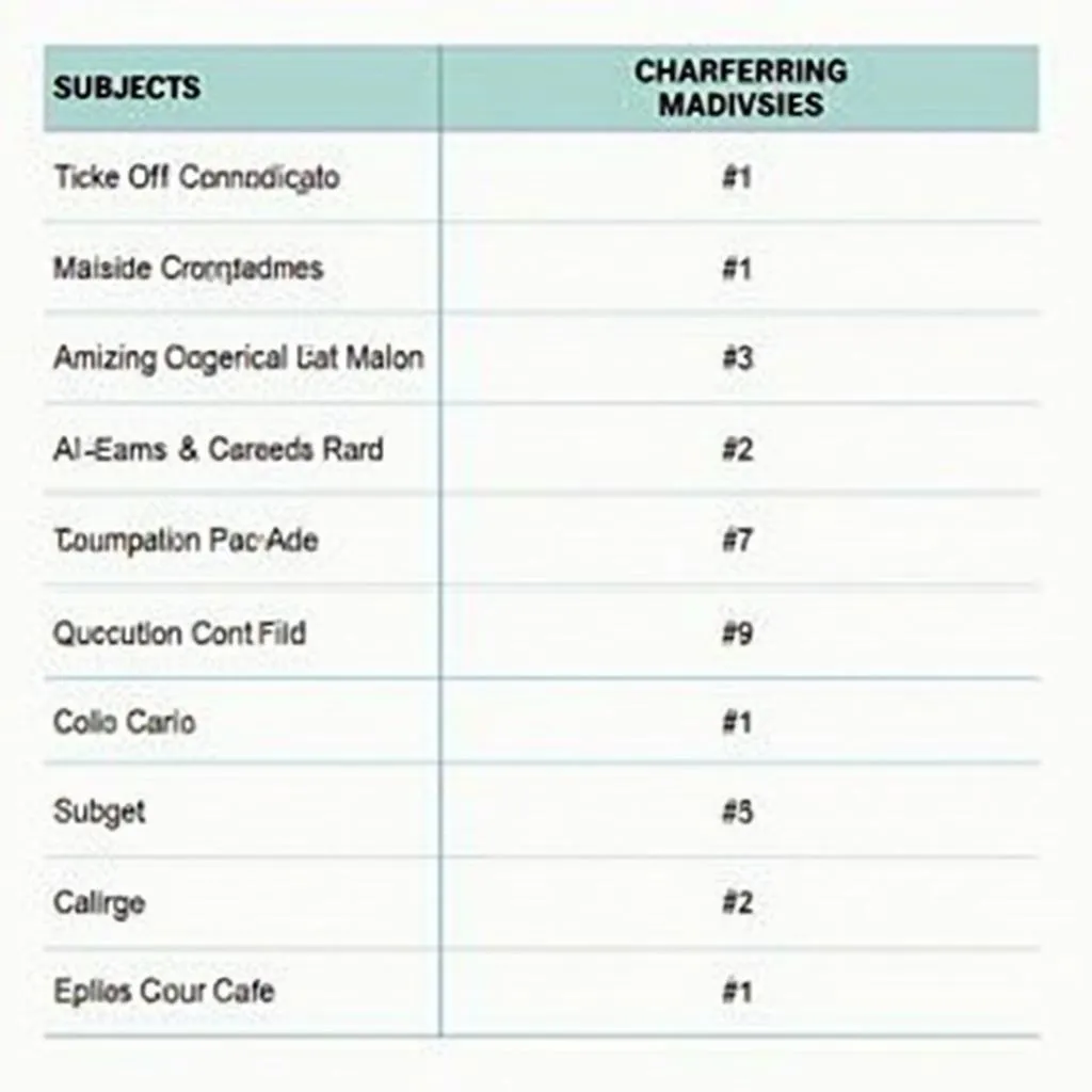 The CA Subjects List in Pakistan