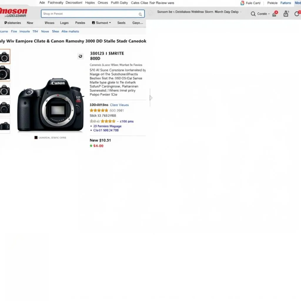 Canon 800D listing on an online marketplace in Pakistan