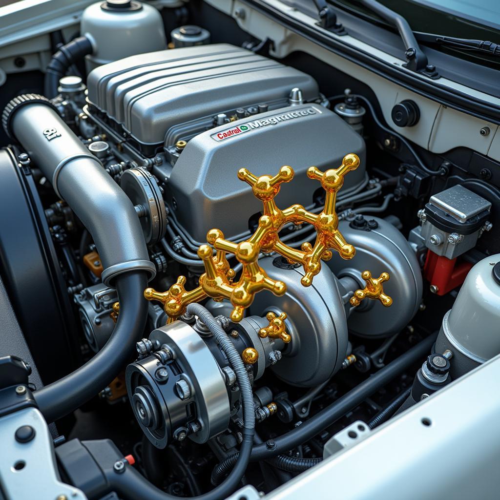 Car engine with Castrol Magnatec protection