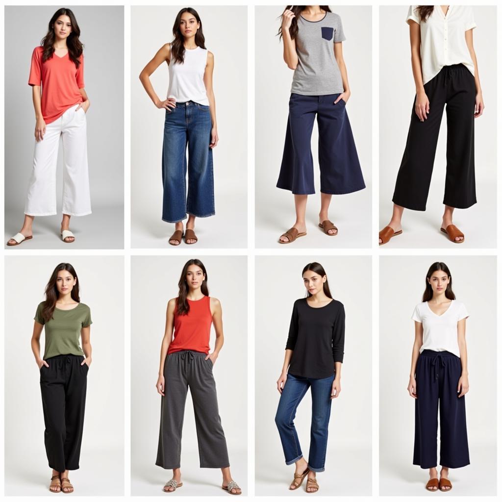 Ideas for styling wide leg pants casually in Pakistan