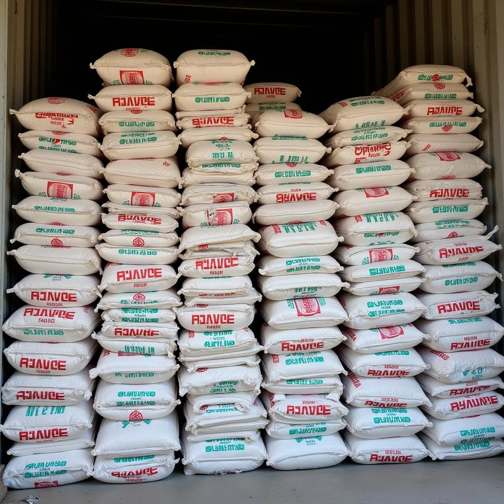 Cement Bags Stacked in a Warehouse in Pakistan