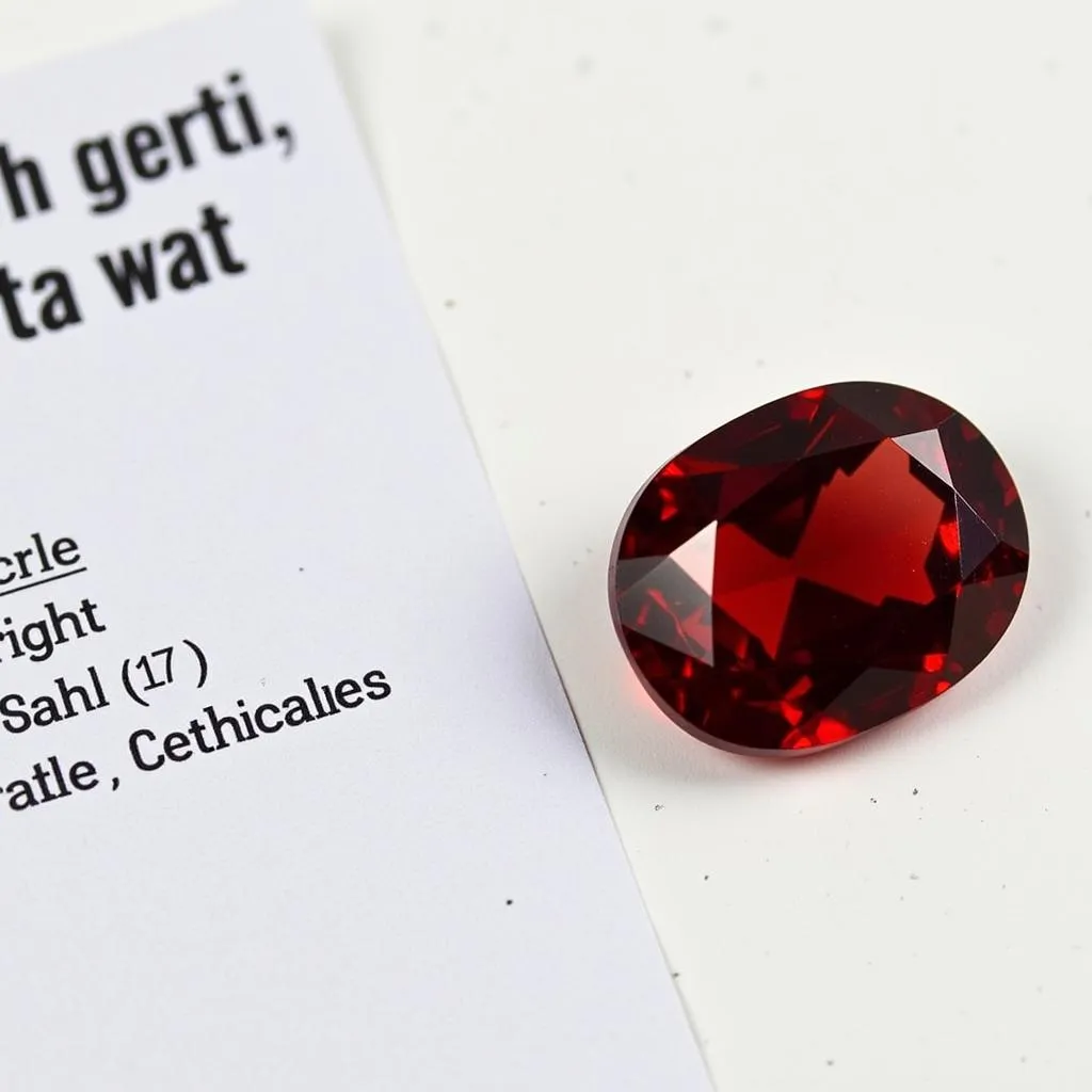 Certified Garnet with Certificate