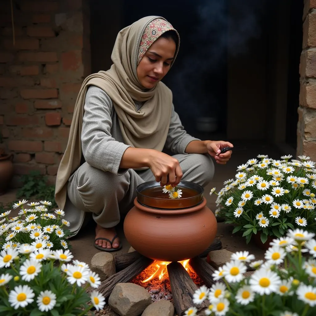 Traditional Preparation of Chamomile Tea in Pakistan