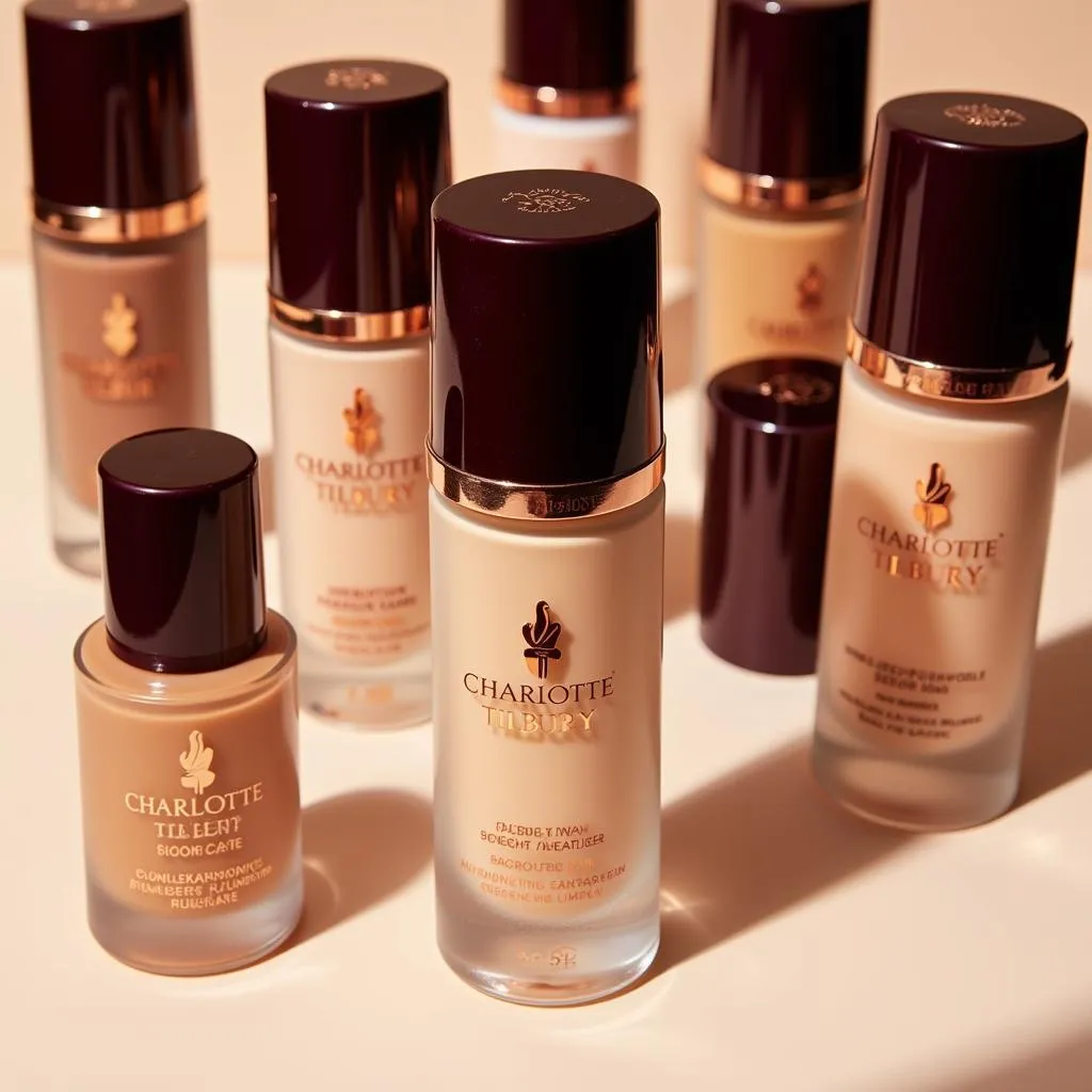 Charlotte Tilbury Foundation Bottles Displayed