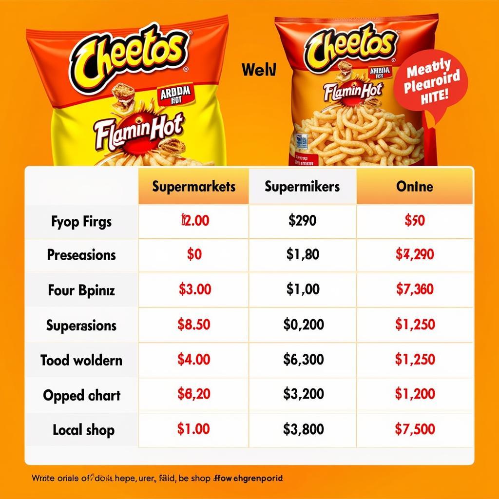 Comparing prices of Cheetos Flamin' Hot across different stores in Pakistan