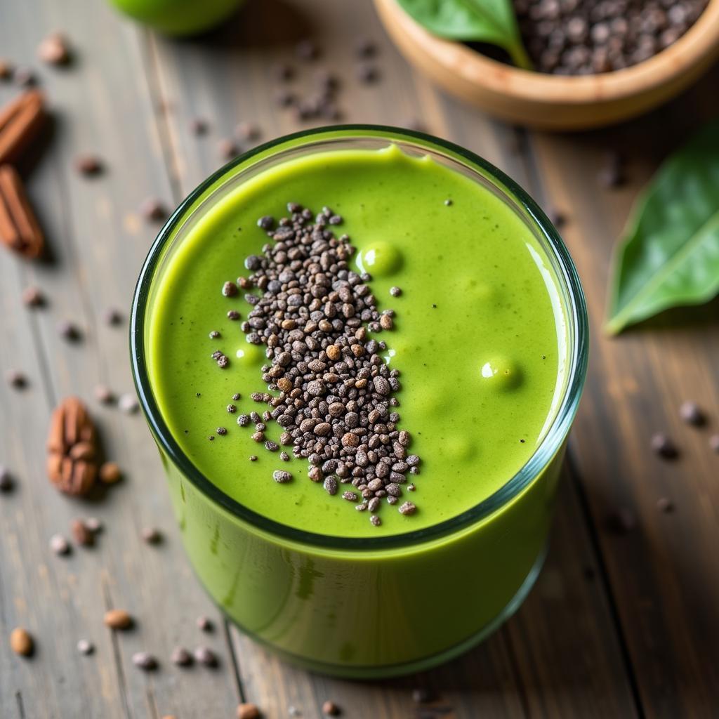 A refreshing chia seed smoothie prepared in Pakistan