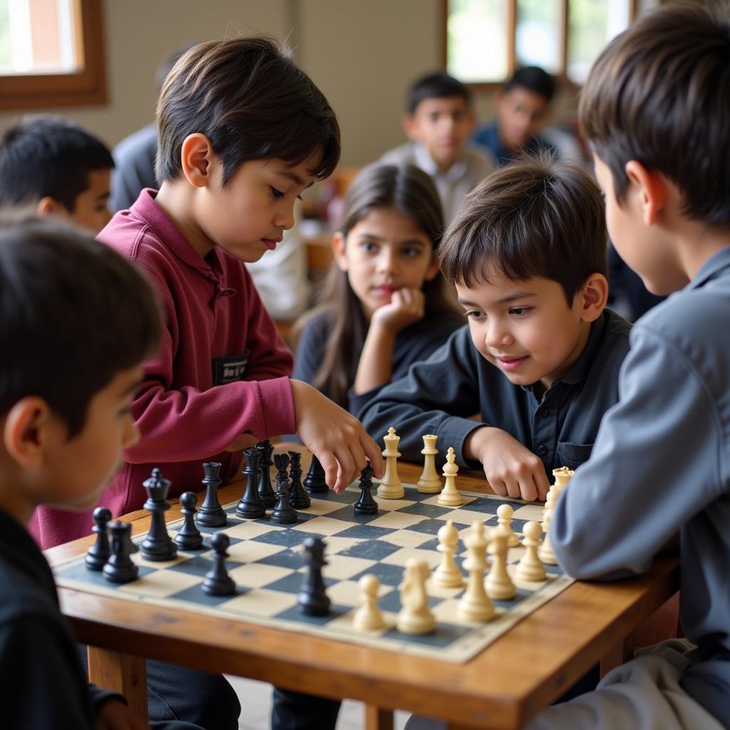 Children Playing Chess in Pakistan: Developing Skills