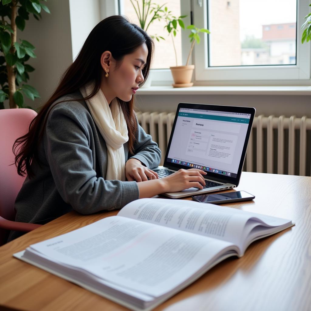 A student researching master's programs in Pakistan